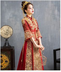 Traditional Drape Dress With Gold Embroidery For Ceremonies, Festive Gown With Gold Embroidery For Traditional Ceremonies, Gold Embroidered Dresses For Traditional Ceremonies And Festivals, Floor-length Gown With Gold Embroidery For Traditional Ceremonies, Floor-length Gown With Gold Embroidery For Ceremonies, Elegant Embroidered Dress For Traditional Ceremonies And Festivals, Traditional Brocade Dress With Floral Embroidery, Wedding Brocade Dress With Floral Embroidery, Brocade Wedding Dress With Floral Embroidery