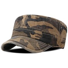 PRICES MAY VARY. ★Fabric: This Military hat is made of 100 Percent Washed Cotton. ✔️ ★The Size Adjustabe: 56-60cm=7 - 7 1/2 ; Please kindly check your head size before buy! ✔️ ★Camo Cap: This cotton cadet cap is designed for adults and teenager; Several colors are available for you, which makes it easy for you to match with different clothes.✔️ ★A Best Gift: This unisex military hat can be considered as a good gift, it is great for Spring/Summer/Early Fall, whether you want go outdoor or go on a Military Style Baseball Cap With Flat Brim, Military Style Brown Baseball Cap With Flat Bill, Khaki Flat Cap For Outdoor, Khaki Military Hat For Sports, Khaki Outdoor Visor Hat, Military Style Sports Hat, Military Snapback Hat With Flat Bill For Outdoor, Military Style Snapback Hat With Flat Brim, Military Style Outdoor Baseball Cap