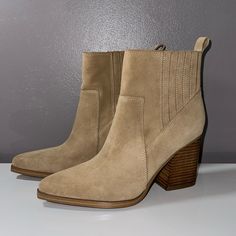 Marc Fisher Marela Ankle Boots. Size 9m. 3” Heel. Never Worn. Suede Ankle Boots With 4-inch Heel, Spring Ankle-high Boots With 4-inch Heel, Suede Boots With 4-inch Heel And Medium Width, Spring Suede High Heel Boots, High Ankle Suede Boots For Spring, Spring Ankle Boots With 4-inch Heel, Ankle Booties With 4-inch Heel For Fall, Suede Block Heel Boots For Spring, Spring Suede Boots With Reinforced Heel