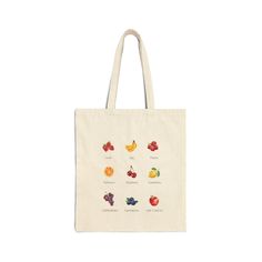 This 100% cotton bag comes in one size - 15" x 16"- perfect for everyday wear. While the canvas material will show off your designs in great colors, it's durable and will last for years. The bag features 20" handles (made from the same canvas), making it easy to carry even with a week's worth of shopping. -100% cotton canvas -Sewn-in label -Fruit of the Spirit listed with picture Christian Tote Bags, Love Joy Peace, Canvas Making, Fruit Of The Spirit, Cotton Bag, Sew-in Labels, The Spirit, Canvas Material, Cotton Canvas