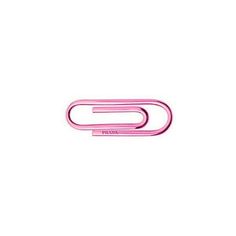 a pink paper clip on a white background