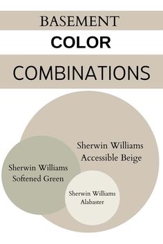 the cover for basement color combinations by sherrin williams and stephen green, with three circles