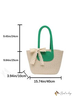 BirdinBag - Elegant Twilly Scarf-Adorned Resort Tote Bag Paper Sizes Chart, Twilly Scarf, Twilly, Word Wrap, Basket Bag, Bag Style, Shoulder Tote Bag, Handle Bag, Shoulder Tote