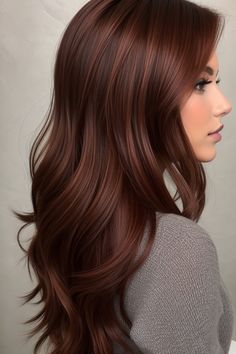 Chocolate Copper Hair Color Ideas That Will Make You Turn Heads Chocolate Cooper, Cooper Hair, Winter Hair Colors, Rambut Brunette, Copper Hair Color, Hair Color Auburn, Red Heads, Hair Color Highlights