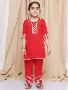 **Specifications : Please visit our brand store** https://www.etsy.com/in-en/shop/AJDezines?ref=seller-platform-mcnav Specially handcrafted clothing for the perfect look and comfort for the festive season 2 Pc Set : 1 Kurti and 1 Pyjama ||Style:- Kurta Salwar Set For Kids Girls Kurti : Solid Plain Kurti made in Rayon. Pajama : Solid Plain Pajama made in Rayon. Introduce your little one to the timeless elegance of traditional wear with this Girls' 3/4 Sleeve Salwar Suit adorned with Gota Patti de Diwali Outfit, Plain Kurti, Girls Kurti, Kids Ethnic Wear, Rayon Kurti, Diwali Outfits, Gotta Work, Kurta Pajama, Festive Wear