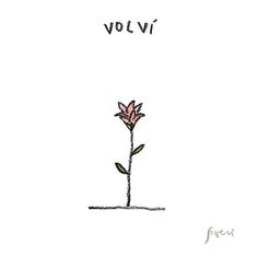 a drawing of a pink flower with the word volvi on it's side