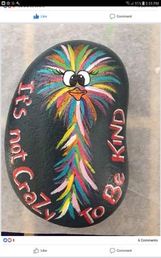 a painted rock that says it's not easy to paint