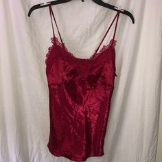 Bundle Deal!: Nwot 5 Piece Satin Sleep Ware Set In Burgundy Red Size M/L Comes With A Lace Detailing On All 5 Pieces. 1. Tank, 2. Shorts, 3. Dress, 4. Pants, 5. Robe (With Waist Tie). Never Been Used Before Didn’t Come With Tags Unfortunately But They Are In Perfect Condition For Those Hot Summer Nights To Keep You Cozy While You Lounge Or While You Sleep! Excellent Deal! Red Sleeveless Satin Camisole, Red V-neck Camisole For Sleep, Red Spaghetti Straps Camisole For Sleep, Red Fitted Camisole Sleepwear, Red Lace Trim Sleeveless Camisole, Red Lace Trim Camisole, Fitted Red Camisole With Lace Trim, Fitted Lace Red Camisole, Red Fitted Lace Camisole