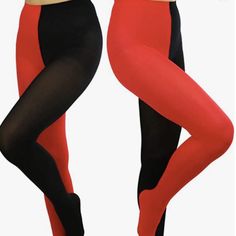 Materials: Opaque: 100% Nylon. Pull On Closure Hand Wash Only Sometimes Your Costume Is Just Missing That One Punch Of Color And Flair To Really Sell The Overall Look. These Jester Tights Are The Perfect Fit For Any Kind Of Dress Up Event. The Vibrant Two Toned Contrast Will Help You Sell The Look Of The Jester Queen Color: Black/Red One Size This Item Is Part Of Overstock Sale/ Returns Might Have Some Imperfection, Slight Defects And Or Missing Some Parts. Most Items Are In Great/ New Condition Red Elastane Sports Tights, Red Stretch Elastane Leggings, Tight Nylon Footless Hosiery, Tight Footless Nylon Hosiery, High Stretch Full Length Nylon Tights, Sporty Red Elastane Tights, Red Thigh High Stretch Leggings, Black Stretch Unitard For Winter, Sports Tights For Winter