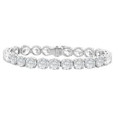 Designer: custom design Material: 18K white gold Diamond: 24 round brilliant = 34.60cttw Color: J-K Clarity: SI1-2 GIA CERTIFIED Dimensions: bracelet will fit up to a 7-inch wrist Weight: 26.21 grams 21 Grams, Bracelet Tennis, Cute Car Accessories, Diamond Tennis Bracelet, Metallic Sandals, Large Gift, Tennis Bracelet Diamond, Silver Sequin, Gia Certified Diamonds