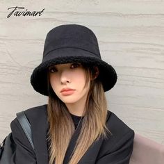 Tavimart Double-sided Lamb Bucket Cap for Women Winter Wool Thickened Fisherman Hat Solid Plush Soft Caps Thermal Windproof Hats Pineapple Yellow, Faux Fur Bucket Hat, Fur Bucket Hat, Bucket Cap, Red Leopard, Dress Women Elegant, Fisherman Hat, Pink Rainbow, Lavender Blue