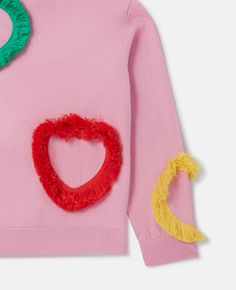 Discover Stella's Pink Fringed Heart Sweatshirt today. Free standard shipping is available on all orders. Shop online now. Fringe Sweatshirt, Stella Kids, Fringe Cowboy Boots, Heart Cardigan, Heart Sweatshirt, Women Pink, Stella Mccartney Kids, Pink Sweatshirt, Bubblegum Pink