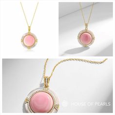 Pink Queen Conch Shell Princess Pearls Necklace #PearlGemRadiance #culturedpearls #Junebirthstone #vintagepearlnecklace #vintagepearls #PearlAndGemStyle #pearlstudios #opalring #motherofpearls #pearlstuds Feminine Pink Pendant Jewelry, Elegant Rose Quartz Round Crystal Necklaces, Elegant Rose Quartz Crystal Necklace In Rose Gold, Elegant Rose Quartz Round Crystal Necklace, Luxury Pink Crystal Jewelry, Elegant Round Rose Quartz Crystal Necklace, Elegant Pink Mother Of Pearl Necklace, Pink Pendant Necklace With Pearl, Elegant Pink Pearl Pendant Necklace