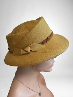 Small vintage hat in the style of the 1940s made from light Sisol in a beautiful warm golden yellow. This hat should not be missing from your vintage wardrobe. In this color it is a one-off piece, but you are welcome to contact me for other colors. Ladies Hat, Vintage Wardrobe, Vintage Hat, Golden Yellow, Hats Vintage, Sun Hats, Hats For Women, Caps Hats, Vintage Ladies