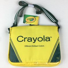 Crayola Crossbody Bag Messenger Shoulder Pack Yellow NEW Purse Wishlist, Teacher Fits, Unicorn Backpack, Dumpster Fire, Crayola Crayons, Over The Shoulder Bags, Carryall Tote, Fits Inspo, Canvas Messenger Bag