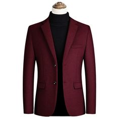 Brand Name: BolubaoMaterial: PolyesterMaterial: WoolStyle: Smart CasualClothing Length: RegularOrigin: CN(Origin)Closure Type: Single BreastedGender: MENItem Type: BlazersSleeve Length(cm): FullModel Number: Blazers Red Blazer, Up Shoes, Wool Blazer, Quality Fashion, Wine Red, Men's Blazer, Brand Names, Size Clothing, Wool Blend