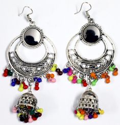 Simple, elegant gypsy earrings great for everyday wear. You can complete any outfit with these beautiful unique earrings. Multicolor Beaded Chandbali Earrings, Bohemian Hoop Earrings With Dangling Beads For Festive Occasions, Bohemian Multicolor Metal Danglers, Multicolor Metal Festival Earrings, Bohemian Chandbali Beaded Earrings With Dangling Beads, Multicolor Chandbali Earrings With Dangling Beads, Multicolor Chandbali Danglers With Beads, Bohemian Metal Beaded Earrings For Festive Occasions, Bohemian Silver Hoop Earrings With Colorful Beads