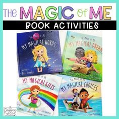 the magic of me book activities for kids with pictures of children's books on them