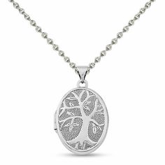 A rich family symbol, this tree locket is sure to be adored. Crafted in sterling silver, this oval drop features a detailed tree pattern. Poised to become a favorite, this charming six-frame choice opens to reveal space for small photos or mementos. Buffed to a brilliant luster, this locket suspends along an 18.0-inch cable chain that secures with a lobster claw clasp. Family Symbol, Rich Family, Peoples Jewellers, Tree Pattern, Tree Patterns, Small Photos, White Metal, Necklace Designs, Cable Chain