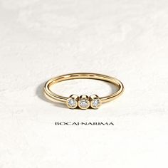 two stone ring in yellow gold