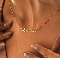 14K Gold Custom Name Necklace , Personalized Jewelry , Necklaces for Women , Gold Name Necklace , Personalized Gift , Jewelry , Gift for Her Beautiful Gold Necklaces, Gold Name Necklace, Dramatic Look, Custom Name Necklace, Solid Gold Jewelry, Necklace Personalized, Necklaces For Women, Gift Jewelry, Gold Filled Jewelry