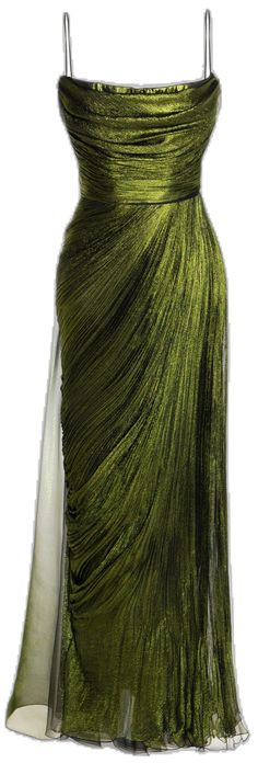 Draped Silk Dress, Maria Lucia Hohan, Metallic Look, Amelia Dress, Pleated Fabric, Green Silk, Elegant Outfit, Silk Dress, Green Dress