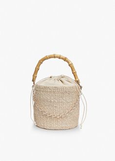 Ling Straw Bucket Tote Bag – Kayu Bucket Tote Bag, Twilly Scarf, Bucket Tote, Straw Clutch, Straw Tote Bag, Bucket Bags, Straw Tote, Dining Accessories, Bamboo Handles