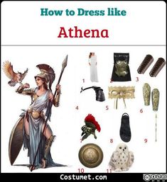 an image of how to dress like athena for halloween costumes and cosplay