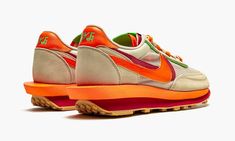 The Clot x Sacai x Nike LDWaffle “Net Orange Blaze” is a three-way collaboration between Edison Chen’s Clot streetwear brand, Chitose Abe’s high fashion line, and Nike on the hybrid shoe.  A Fall 2021 release, the “Net Orange Blaze” marries Clot and Sacai for a take on the shoe that combines Nike’s LDV and Waffle Racer styles.  The “Net Orange Blaze” colorway looks to Clot’s “Kiss of Death” Nike Air Max 1 for design inspiration, namely that shoe’s maroon, orange, and beige color scheme.  The upp Waffle Sacai, Edison Chen, Yeezy 750, Ugg Ultra Mini, Nike X Travis Scott, Low Air Jordan 1, Jordan 2, Nike Dunk High, Nike Shox