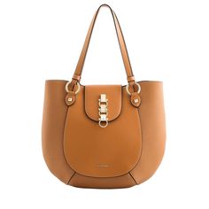 Made From 100% Genuine Italian Leather * Calfskin Leather Construction * Gold Toned Hardware * Snap Flap Closure * Exterior Features Round Shape And Clasp Accent * Interior Features Zip And Slip Pockets * Polyester Lining * Color: Light Brown * Dimensions: 15" W X 13" H X 1.5" D * 9" Strap Drop * Dust Bag Included All Products Are Manufactured And Imported Directly From Italy We Are The Only Cromia Retailer In The United State & Canada Office Leather Bag With Metal Hardware, Leather Satchel Shoulder Bag With Metal Hardware, Office Bag With Leather And Metal Hardware, Leather Tote Bag With Metal Hardware, Leather Saddle Shoulder Bag With Metal Hardware, Leather Satchel With Metal Hardware, Elegant Leather Bags With Metal Hardware, Leather Shoulder Bag With Metal Hardware For Daily Use, Leather Travel Bag With Metal Hardware