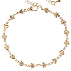 Gold Heart Decor Anklet Bracelet Nwt Trendy Adjustable Heart-shaped Anklets, Adjustable Heart Metal Anklets, Adjustable Heart-shaped Metal Anklet, Heart-shaped Metal Anklets For Gift, Heart-shaped Metal Anklets As Gift, Trendy Gold Heart-shaped Anklets, Elegant Adjustable Anklets With Heart Charm, Adjustable Heart-shaped Anklets For Valentine's Day, Trendy Adjustable Heart Anklets