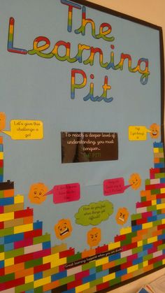 a bulletin board with the words the learning pit written on it