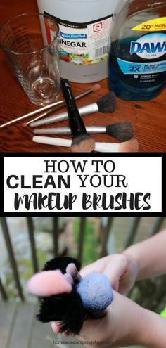 Diy Makeup Brush Cleaner, Clean Makeup Brushes, How To Wash Makeup Brushes, Diy Makeup Brush, Essential Makeup, Cleaning Stuff, Cleaning Tricks, Makeup Brush Organization, Brush Cleanser