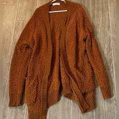 Cardigan, Nwot, Flowy Fit, Pockets Brown Cardigan Sweater, Brown Cardigan, Orange Brown, Brown Orange, Colorful Sweaters, Cardigan Sweater, Sweater Cardigan, Sweaters & Cardigans, Cardigans