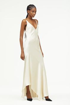 Collection Narciso Rodriguez Woman | ZARA United Kingdom Oyster White, Camisole Dress, Sophisticated Dress, Narciso Rodriguez, Bustier Dress, Satin Maxi Dress, Draped Dress, Ruched Dress, Designer Wedding Dresses