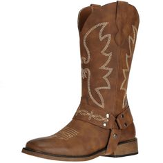 PRICES MAY VARY. FASHION WESTERN WEAR: Standout at every event with the modern Western look of the cowboy boots from SheSole. DETACHABLE STRAP: A pair of cowgirl boots interpret two styles - Modern and Distinctive with strap, Simple and Classic without strap. SQUARE TOE: Wide square toe gives your toes plenty of room to provide an all day comfort. BREATHABLE MID CALF BOOTS: Mesh lining with a cushion insole that provides comfort with every step. OCCASION: Get a pair of cowgirl boots for country Wide Calf Cowgirl Boots, Cowgirl Boots Square Toed, Boots Wide Calf, Western Shoes, Modern Western, Cowgirl Cowboy, Western Look, The Cowboy, Country Concerts