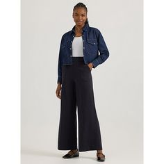 For layers that are next level, there’s nothing like a good wide-leg trouser to make an outfit. With a pull- on style that drapes into a wide leg, the Women's High Rise Wide Leg Pull On Pant brings presence everywhere they go. Made from a soft cotton blend, they have a comfortable feel that gets better with every wear. 70% Cotton, 24% Polyester, 6% Elastane. Union-All Black. S / 32 Inches (L). Chic Wide Leg Pants For Elevated Casual Occasion, Versatile Wide Leg High Waist Pants For Elevated Casual, Chic Wide-leg Casual Pants, Chic Wide-leg Pants For Elevated Casual Occasions, Casual Workwear Culottes In Straight Style, Casual Workwear Culottes With Straight Shape, Casual Straight Culottes For Workwear, Casual Wide Leg Culottes For Work, Fall High-waisted Wide Leg Pants For Elevated Casual