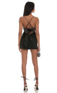 Akane Bow Tie Bodycon Dress in Black | LUCY IN THE SKY Sequin Lace Dress, Iridescent Sequin, Lucy In The Sky, Bow Tie, The Sky, Sequin, Black Dress, Bodycon Dress, Angeles