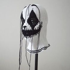 Ski Mask Ideas, Ski Mask Crochet, Custom Ski Mask, Cute Crochet Hats, Ski Mask Fashion, Crochet Ski Mask, Clown Crochet, Party Ideas Halloween, Punk Fashion Diy