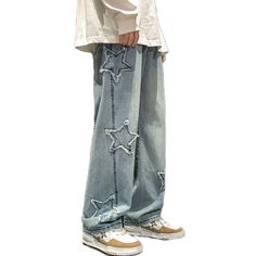 PRICES MAY VARY. Material: Y2k jeans men streetwear baggy pants is made of 95% polyester, 5% spandex,kin-friendly and breathable, comfortable to wear. Design: Hip hop graphic jeans harajuku pants,straight wide leg trousers,baggy jeans for women y2k, loose fit, cross print jeans, classic pockets, button zip closure, crisscross, embroidered, Y2K Harajuku style,Low waisted jeans for men y2k. Fashion Style Is Suitable For You. Match:Y2K baggy jeans grunge denim joggers for men, gothic denim pants, h Graphic Jeans, Y2k Jeans, Jeans For Men, Baggy Jeans, Denim Pants, Harajuku, Hip Hop, Trousers, Pants