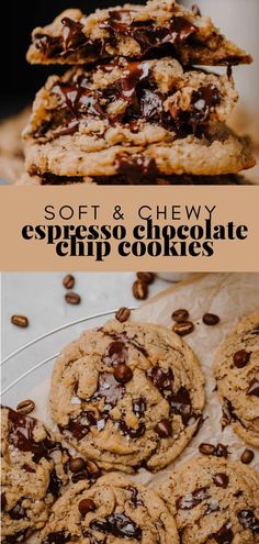 soft and chewy espresso chocolate chip cookies