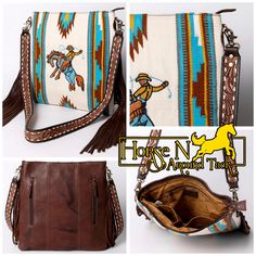 the purse is decorated with an image of a cowboy on it