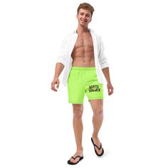 These swim trunks have everything you need for a hot summer day--they're quick-drying and breathable, have multiple pockets for your belongings, and feature a silky, anti-chafe inner liner. Get yours now! * Fabric composition: 91% recycled polyester, 9% spandex * Liner composition: 92% polyester, 8% spandex * Fabric weight (may vary by 5 5.13 oz/yd² (174 g/m²)  * Four-way stretch water-repellent microfiber fabric * Anti-chafe mesh inner liner * Elastic waistband with drawcord * Mesh pockets * Sm Mens Apparel, Anti Chafing, Information Processing, Mens Swim Trunks, Men's Apparel, Spandex Fabric, Swim Trunks, Hot Summer, Summer Days