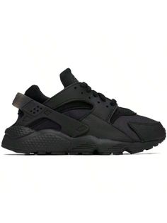 Nike 
Black Air Huarache Sneakers 
Low-top paneled buffed leather and jersey sneakers in black. 
. Lace-up closure 
. Rubberized logo patch at padded tongue 
. Padded neoprene collar 
. Logo-embossed trim at sides and heel 
. Logo embossed at heel tab 
. Jersey lining 
. Foam rubber midsole 
. Treaded rubber outsole 
Please note that this item may be shipped only within North America. 
Supplier color: Black anthracite 
Upper: textile, leather. Sole: rubber. 
Made in China. 
241011F128042 
Black Huraches Nike, Black Huarache, Casual Athletic Shoes, Huarache Run, Outdoor Bag, Casual Sneakers Women, Casual Athletic, Air Huarache, Womens Athletic Shoes