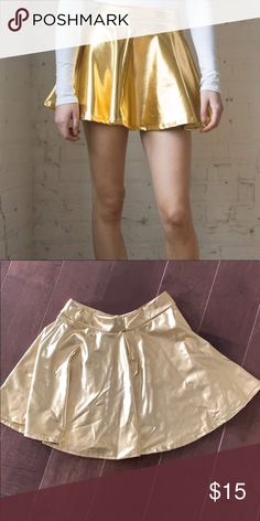 Ragstock Metallic Gold Skirt Only worn a few times! Perfect for costumes :) Ragstock Skirts Mini Rave Theme, Gold Skirt, Metallic Gold, Skirts Mini, Cheer Skirts, Gold Metal, Skirt, Gold, Women Shopping