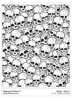 a large group of skulls in black and white with the words,'skull pattern '