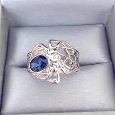 This Is A Brand New Ring That Has Never Been Worn Before Nickel Free Blue Metal Rings, Nickel-free Blue Metal Rings, Blue Metal Ring As Gift, Blue Metal Rings As A Gift, S Ring, Ring Color, Mens Accessories Jewelry, Blue Stone, Blue And Silver