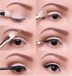 Great eyeliner techniques for me to try. Tutorial Eyeliner, Mascara Hacks, Mekap Mata, Drag Make-up, Make Up Inspiration, Beauty Make-up, Makijaż Smokey Eye, Eyeliner Tutorial, Natural Eyes