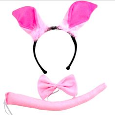 3 Piece Animal Costume Accessories Nwt Kids Pig Costume, Piglet Costume, Plush Ornaments, Pig Costume, Shoelace Charm, Gymnastics Wear, Pig Costumes, Cartoon Bow, Party Cartoon