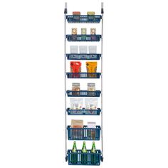 The 8-Tier Over-The-Door Pantry Organizer is quick and easy to setup. Hangs over the door with the sturdy included hooks to fit almost any residential or commercial door. Package Includes Smart Design 8-Tier Over-The-Door Pantry Organizer w/ 8 Baskets and steel hooks for door hanging. New and improved interlocking baskets provide durability and maximum storage for many different household items. Features and Benefits Basket shelving allows you to customize which items are stored where in any roo Door Pantry Organizer, Pantry Door Organizer, Pantry Organizer, Organized Bed, Commercial Door, Pantry Organizers, Kitchen Pantry Storage, Over The Door Hooks, Kitchen Organization Pantry